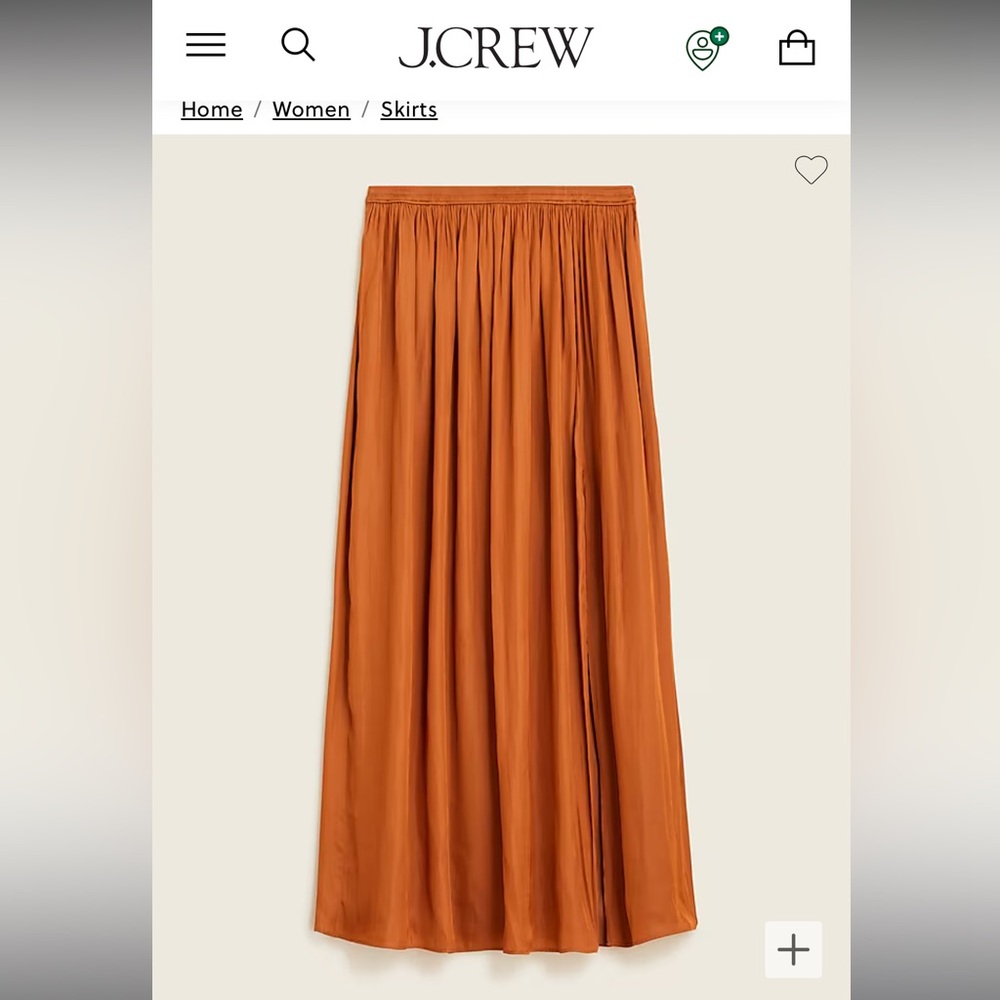 J. Crew Side-slit featherweight satin maxi skirt